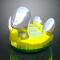 Bright Yellow Green Inflatable Water Float Sports Equipment With Silver Head Design