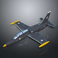 Military Aircraft Weapon With Gray Fuselage Yellow Wing Tips Cockpit And Emblems