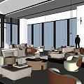 Hotel Rest Area Modern Reception Area 3d model