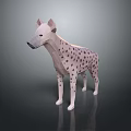 Minimalist Low Poly Hyena Model With Spotted Pattern And Standing Pose 3d model