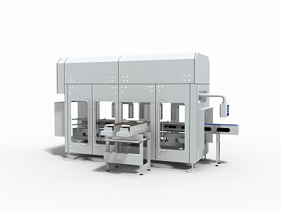 Modern Automated Industrial Equipment With Multi Station Processing And Conveyor Unit System 3d model