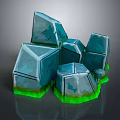 Natural Wood And Stone Materials With Geometric Shapes And Green Bases