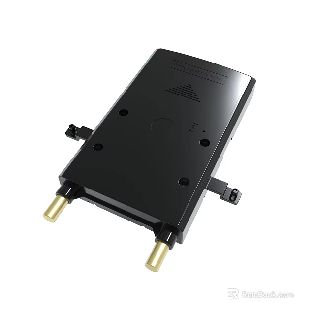 Durable Black Electronic Module With Gold Plated Connectors And Mounting Brackets 3d model 