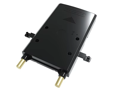Durable Black Electronic Module With Gold Plated Connectors And Mounting Brackets 3d model