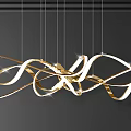 Elegant Modern Gold And White Twisted Chandelier Design For Home Decor
