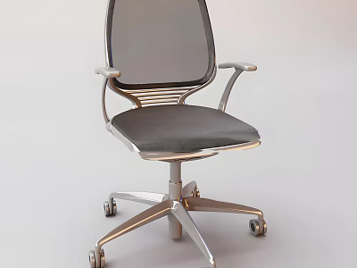Modern Mesh Back Office Chair With Metal Armrests Padded Seat And Five Star Wheel Base 3d model