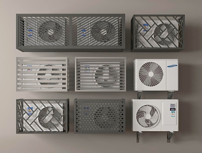 Modern air conditioner external unit 3d model