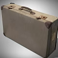 Vintage Suitcase With Leather Corners Metal Locks Brown Handle Classic Design