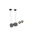 Modern Glass Pendant Lights with Transparent and Light Brown Shades and Metal Accents