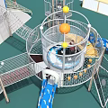 Unique Kindergarten Design With Alien Shaped Platforms Flying Saucer Structure Sky Bridge And Playful Courtyard