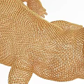 Golden Crocodile Decorative Ornament Set With Mesh Texture For Home Artistic Decoration