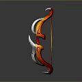 Striking Red And Silver Metallic Bow Weapon With Modern Streamlined Design And Glossy Finish