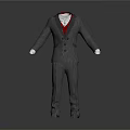 Gray Suit Outfit With Red Vest White Shirt And Red Tie
