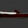 Red Slippers with White Fur Lining Stitching Bow Tie Laces Brown Sole Comfortable Home Wear