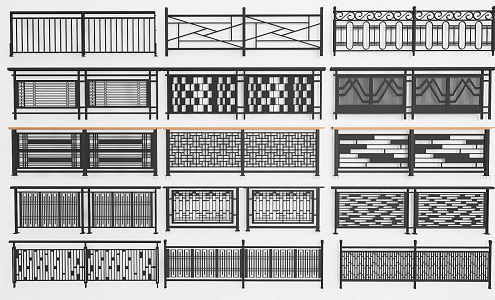 Modern Guardrail Railing 3d model