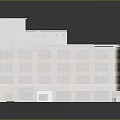 Red Brick Multi Story Commercial Building With Wooden Roof And Windows