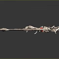 Mythical Golden Decorative Staff With Red Blue Gems And Intricate Patterns