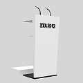 White Podium Featuring MSC Logo and Microphones with Lower Platform 3d model