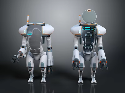 Smart Machines Futuristic Design With Dual Mechanical Structure And Transparent Cabin 3d model