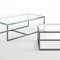 Modern Coffee Tables With Glass Tops And Metal Frames In Two Shapes