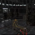 Industrial Factory Interior With Hanging Metal Barrels Chains Machinery And Platforms