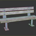 Weathered Wood Outdoor Bench With Sturdy Metal Legs And Simple Design