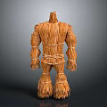 Straw Scarecrow 3D Model Back View With Tied Structure And Humanoid Shape