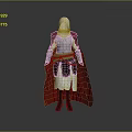 Medieval Warrior Costume Featuring Silver Armor Red Cape And White Hood