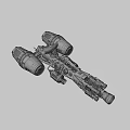 Futuristic Sci Fi Fighter Jet With Twin Engines And Metallic Exterior Design