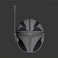 Futuristic Metallic Helmet With Antenna And Sleek Shiny Design Surface Features