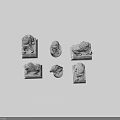 Garden Decorative Stone Lion Statues In Various Poses On Pedestal Bases