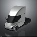 White Electric Semi Truck With Aerodynamic Cab And Black Windows Design 3d model