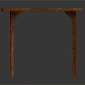 Rectangular Wooden Table With Natural Wood Grain Surface And Four Straight Legs 3d model