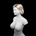 3D Rendered Human Torso Model Featuring Realistic Breasts and Blonde Hair