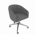 Gray Upholstered Single Sofa With Armrest And Metal Caster Base Modern Design Style