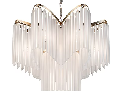 Elegant Modern Chandelier With White Glass Pendants And Brass Frame Design 3d model