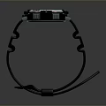 Sporty Digital Watch With Black Rubber Strap White Dial And Clear