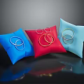 Fashionable Clothing Accessories Colorful Pillows With Metal Rings In Blue Red Light Blue