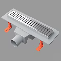Durable Bathroom Floor Drainage Component With Metal Grate And Plastic Base 3d model