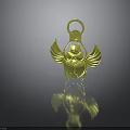 Golden Beetle Shaped Daily Life Accessory With Wings And Ring Top