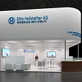 Otto Hofstetter AG Exhibition Booth With Curved White Backdrop Screens And Reception Desk