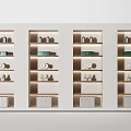 Modern Decorative Cabinets With Multiple Shelves Built in Lighting And Display Items