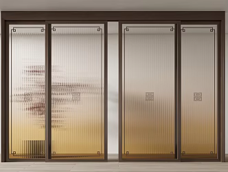 New Chinese style sliding door kitchen door 3d model