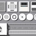 Various Modern Air Conditioner Air Vent Designs With Square And Round Shapes