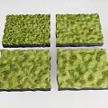Square Green Moss Covered Turf Blocks For Garden Landscape Decorative Design