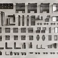 Modern Hardware Hinge Hardware Hinge 3d model