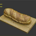 Fresh Submarine Sandwich on Wooden Cutting Board with Crusty Toasted Bread