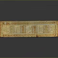 Decorative Rectangular Storage Box With Golden Patterns And Blue Panels For Organizing Small Items