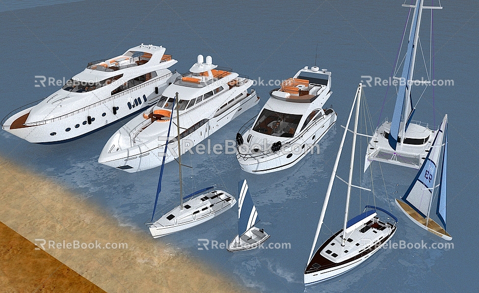 Yacht Speedboat Sailing 3d model