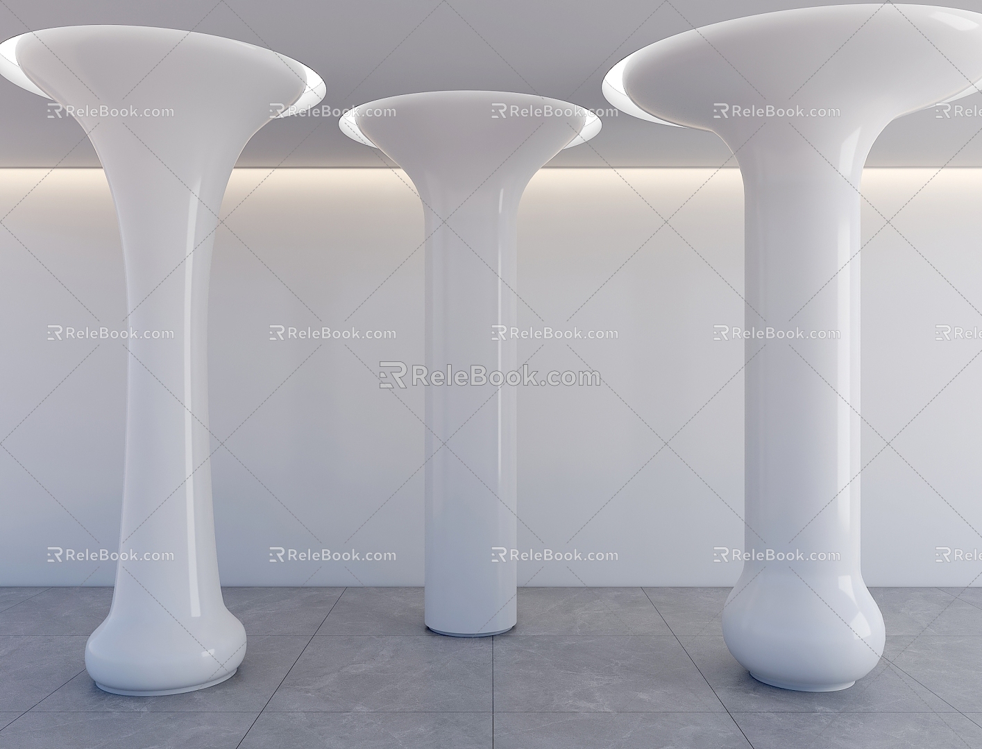 Interior Columns Special-shaped Columns Decorative Columns Package Columns Cylindrical Columns White Paint Columns 3d model